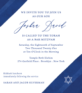 Blue Corners Bar Mitzvah Invitation